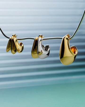 Hera Dome Large Hoop Earrings | 18k Gold Plated Earrings Missoma 