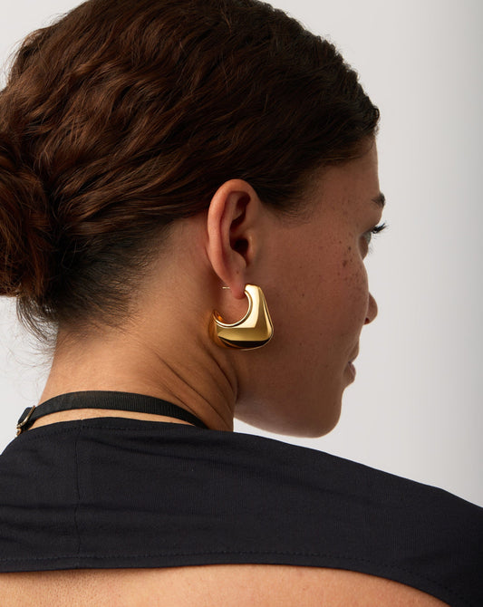 Hera Dome Large Hoop Earrings | 18k Gold Plated Earrings Missoma 