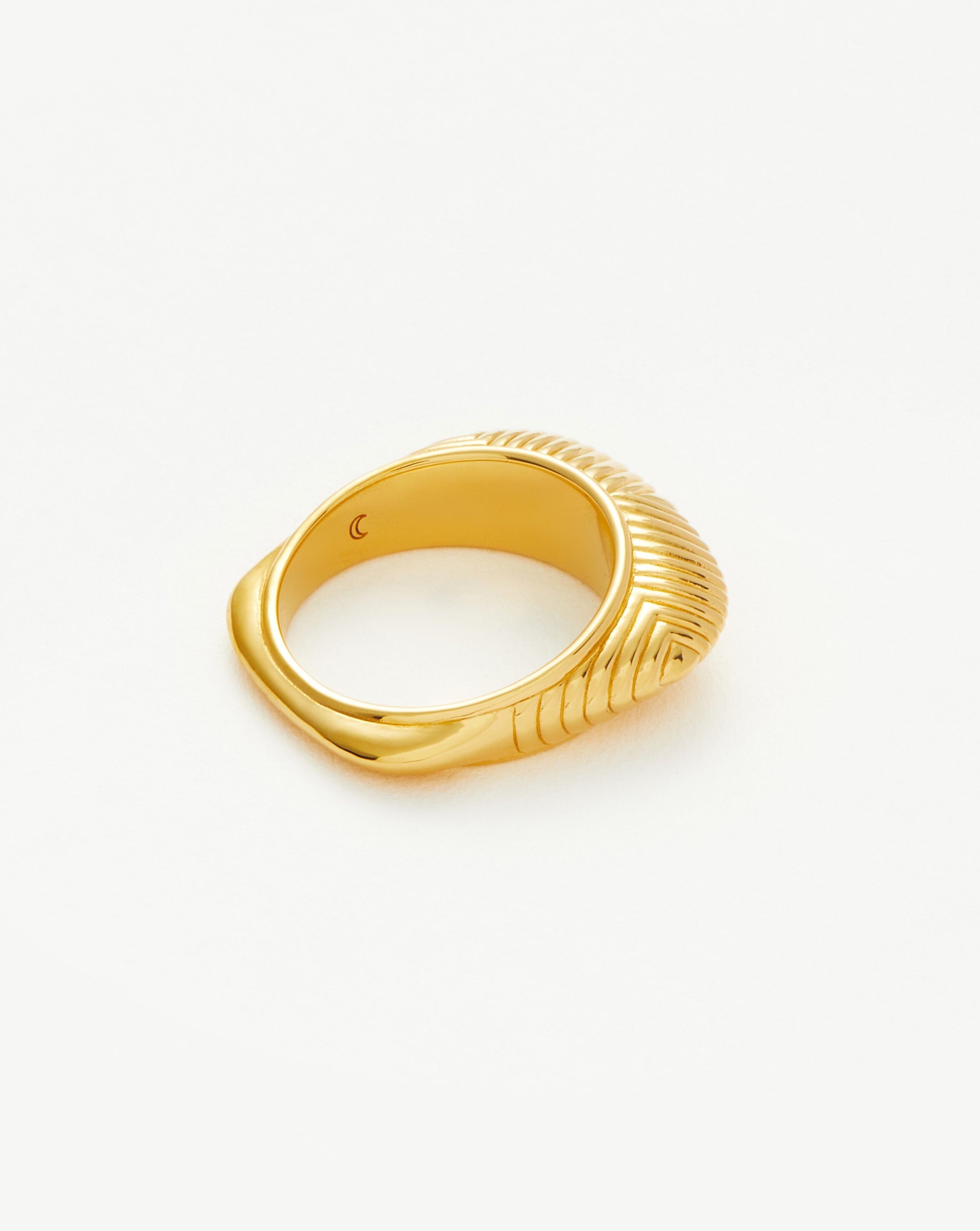 Hera Dome Ridge Stacking Ring | 18ct Gold Plated Vermeil Rings Missoma 