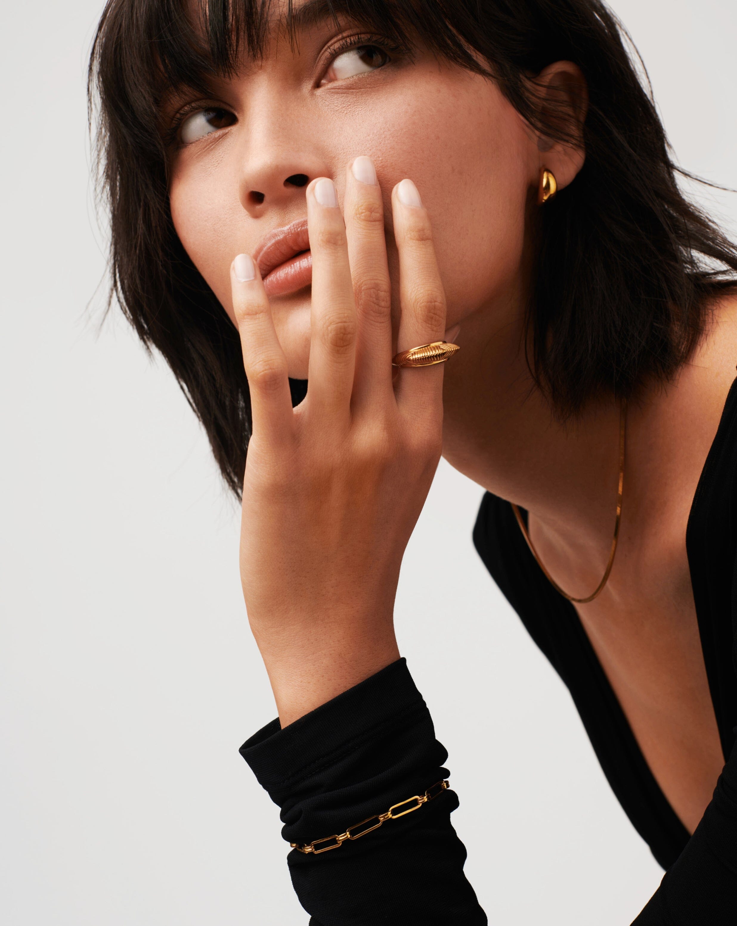 Hera Dome Ridge Stacking Ring | 18ct Gold Plated Vermeil Rings Missoma 