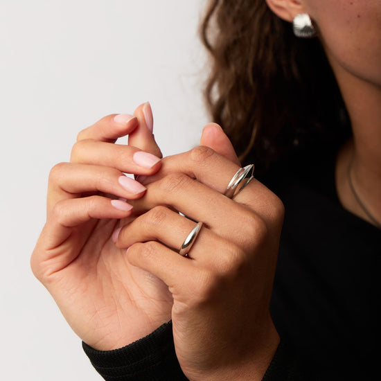 Dome Ring Stack With Oval Ring Hera Dome Stacking Ring - Sterling Silver | Missoma US
