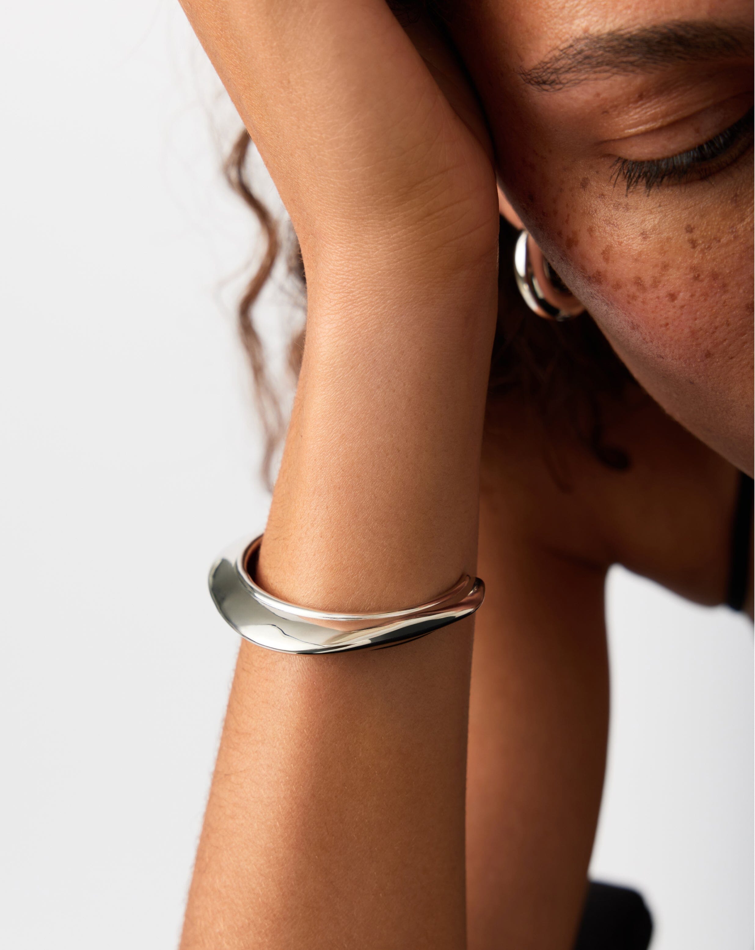 Hera Dome Statement Cuff Bracelet | Silver Plated Bracelets Missoma 