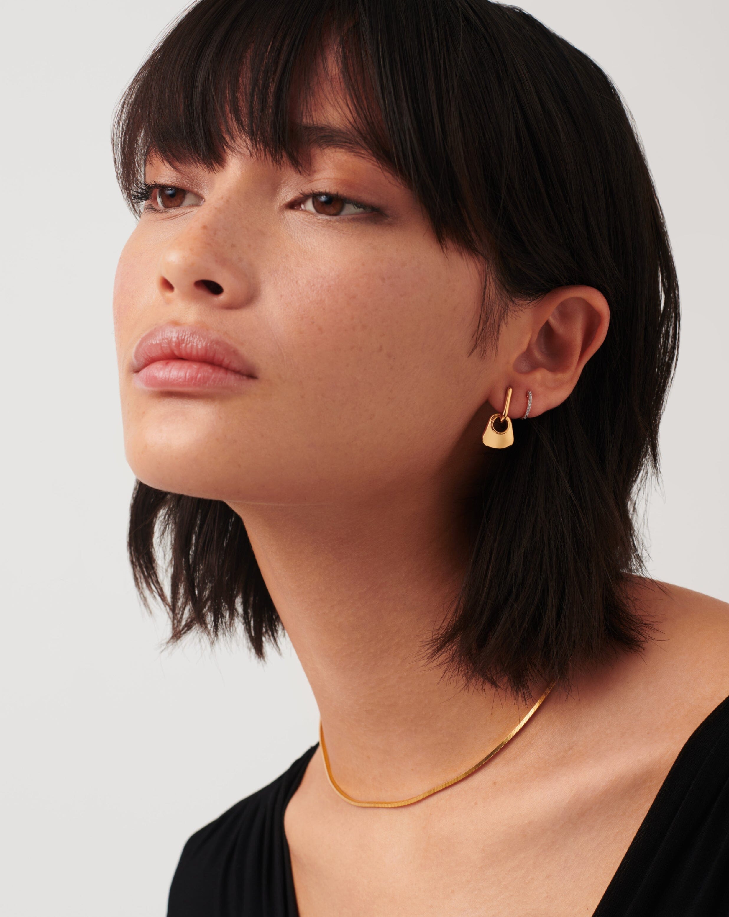 Hera Mini Charm Hoop Earrings | 18ct Gold Plated Vermeil Earrings Missoma 
