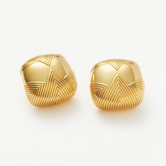 Hera Oversized Dome Ridge Stud Earrings | 18ct Gold Plated Earrings Missoma 