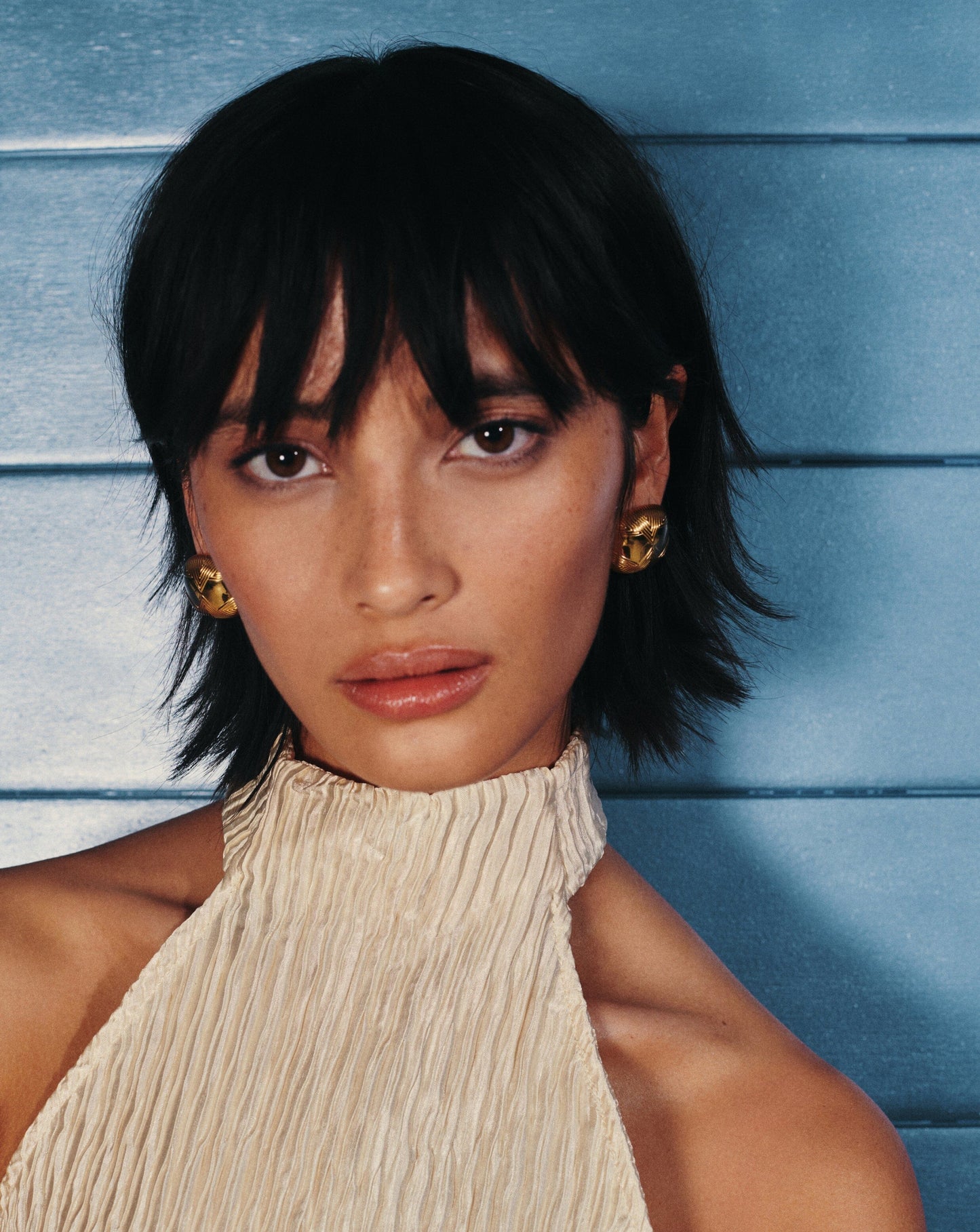 Hera Oversized Dome Ridge Stud Earrings | 18ct Gold Plated Earrings Missoma 