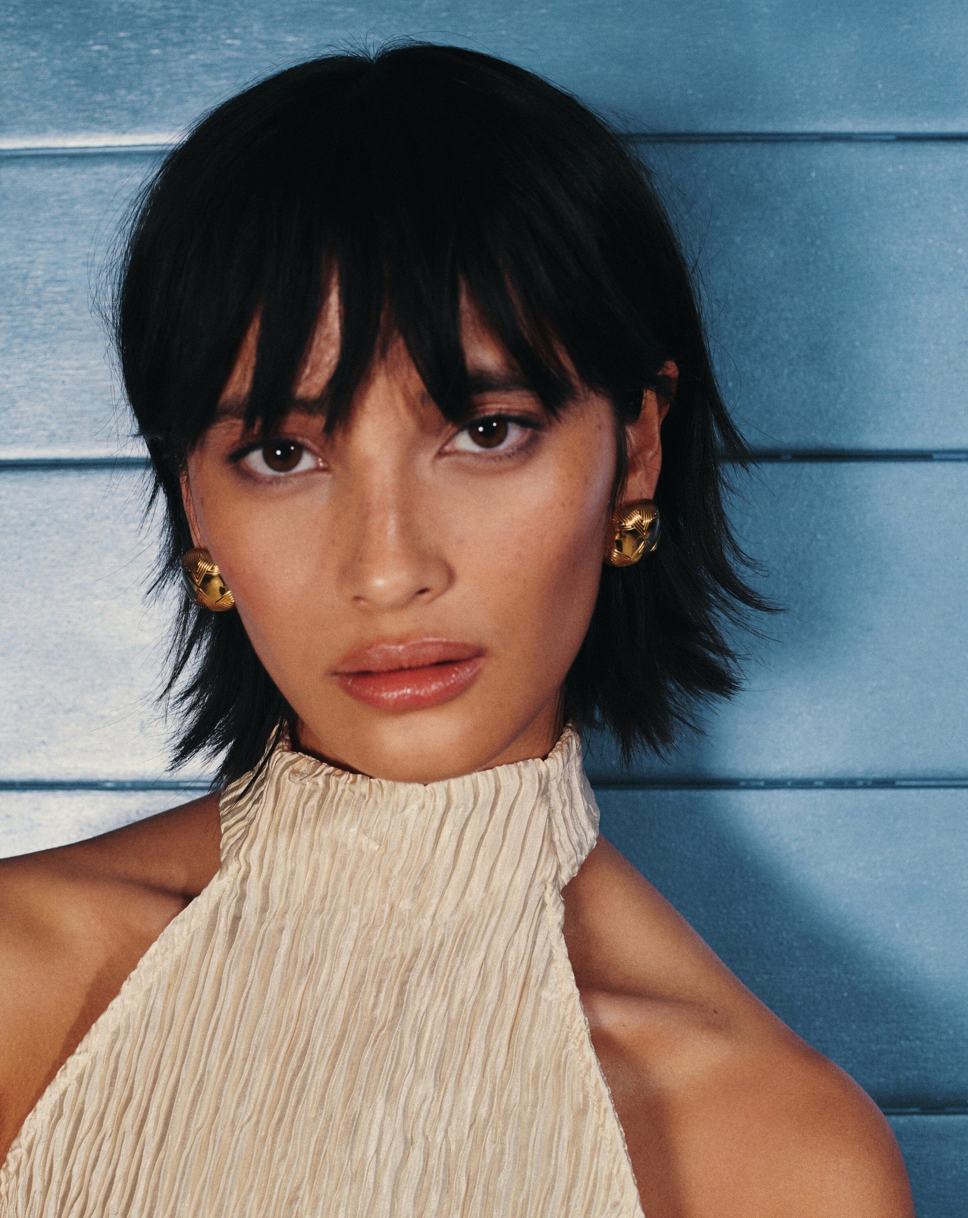 Hera Oversized Dome Ridge Stud Earrings | 18ct Gold Plated Earrings Missoma 