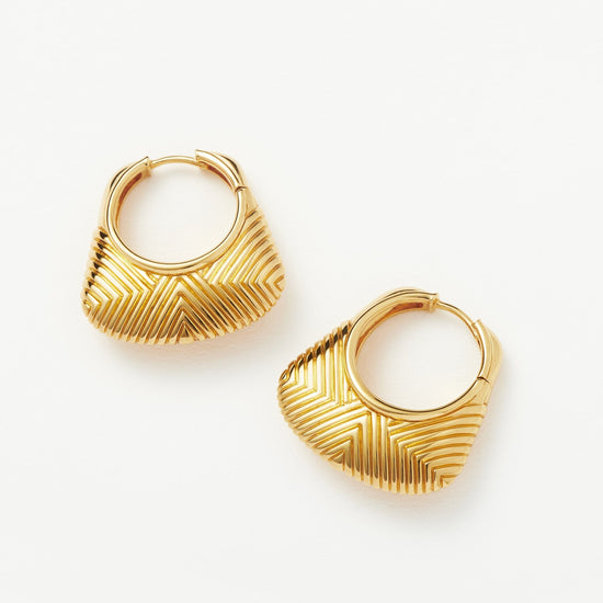 Hera Ridge Hoop Earrings | 18ct Gold Plated Earrings Missoma 