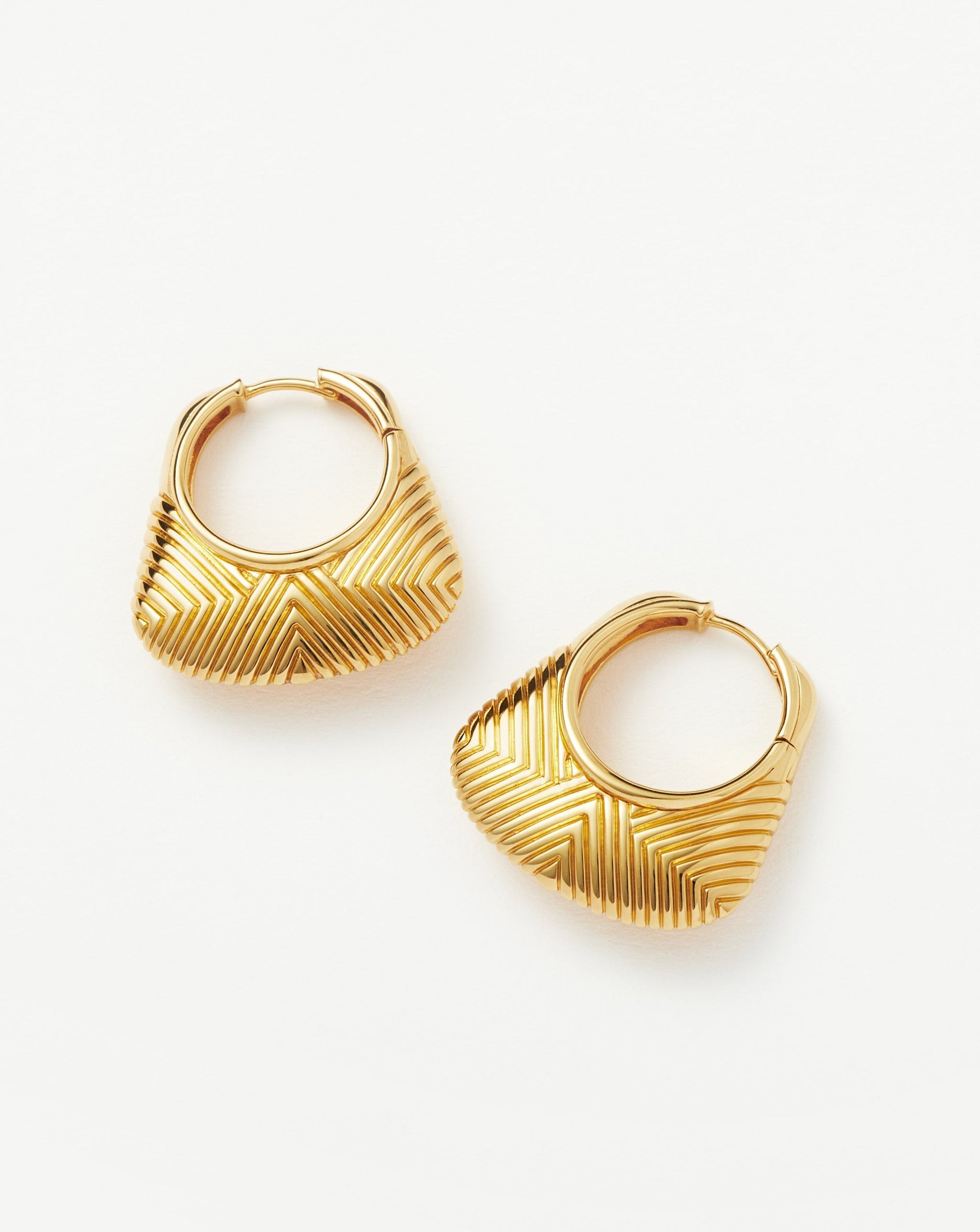 Hera Ridge Hoop Earrings | 18ct Gold Plated Earrings Missoma 