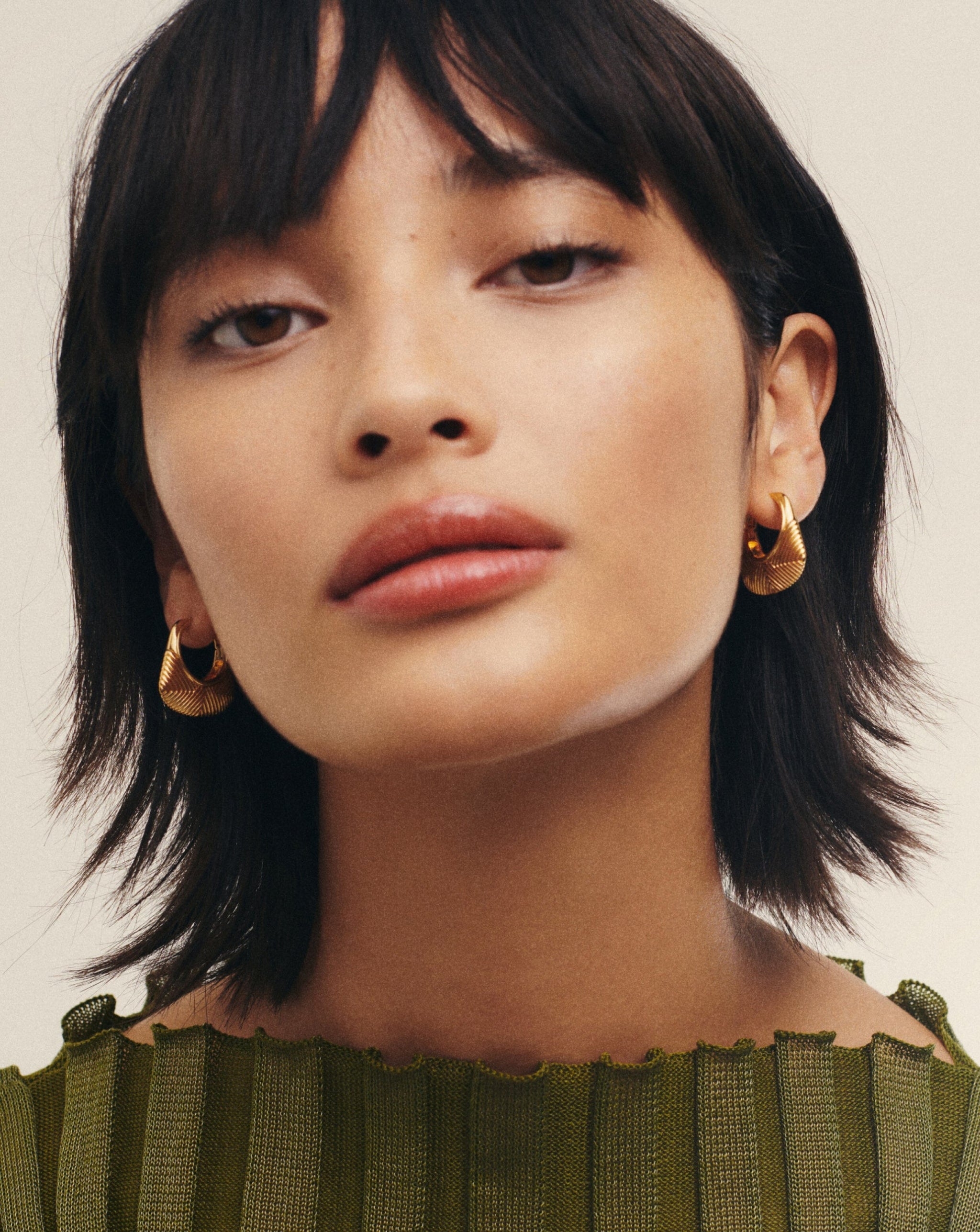 Hera Ridge Hoop Earrings | 18ct Gold Plated Earrings Missoma 
