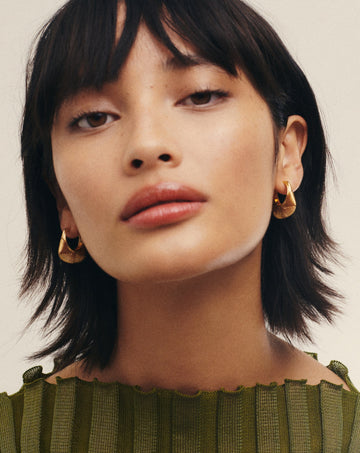 Hera Ridge Hoop Earrings | 18ct Gold Plated Earrings Missoma 