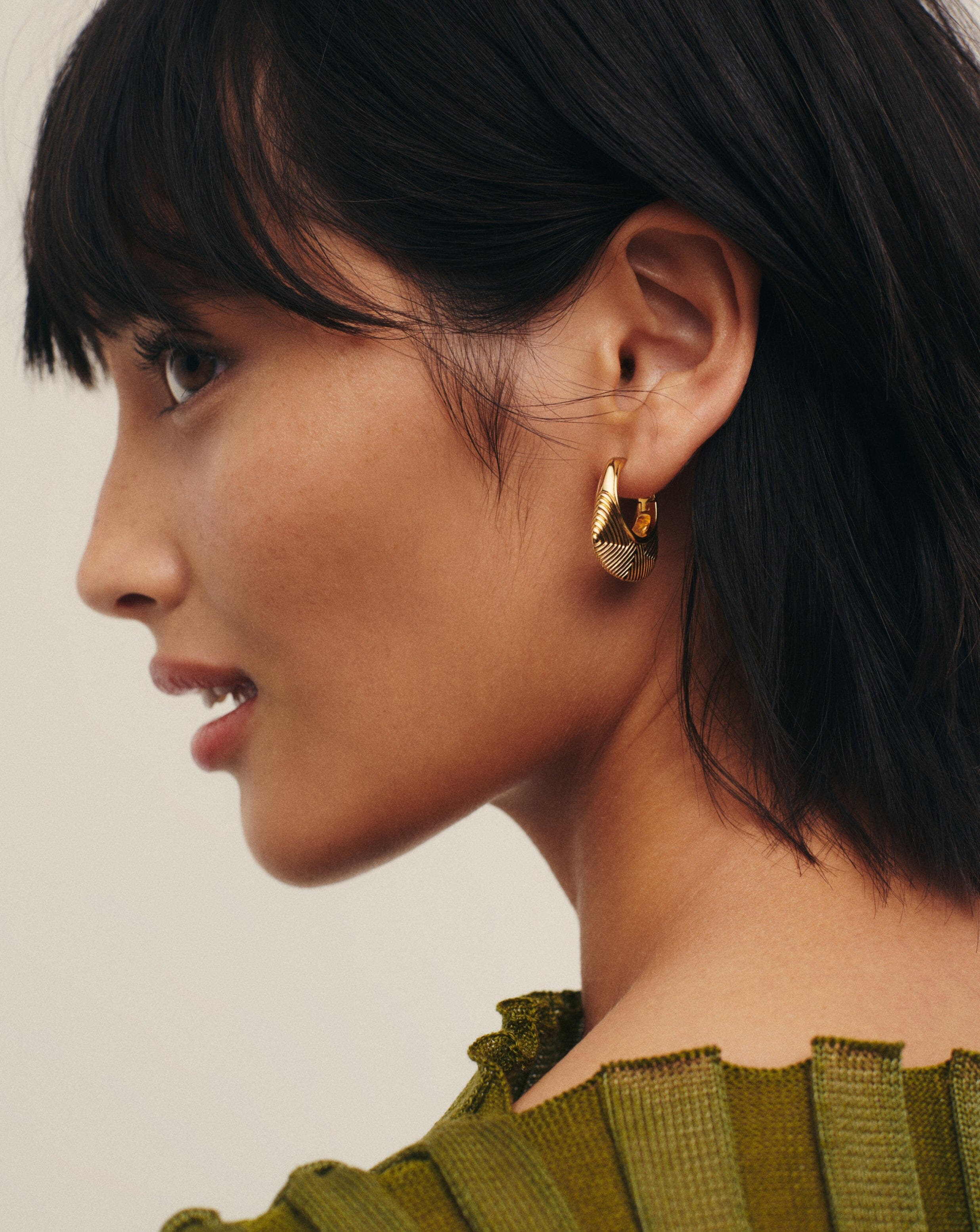 Hera Ridge Hoop Earrings | 18ct Gold Plated Earrings Missoma 