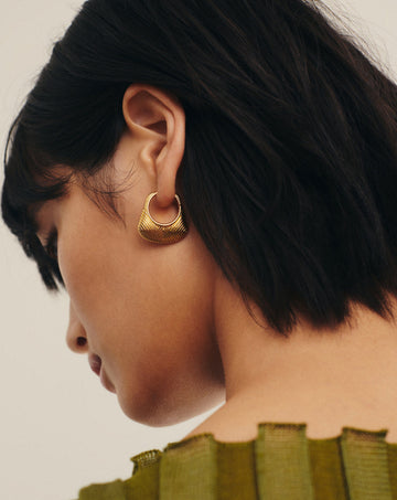 Hera Ridge Hoop Earrings | 18ct Gold Plated Earrings Missoma 