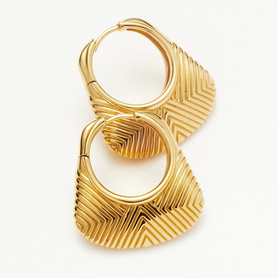 Hera Ridge Hoop Earrings | 18ct Gold Plated Earrings Missoma 