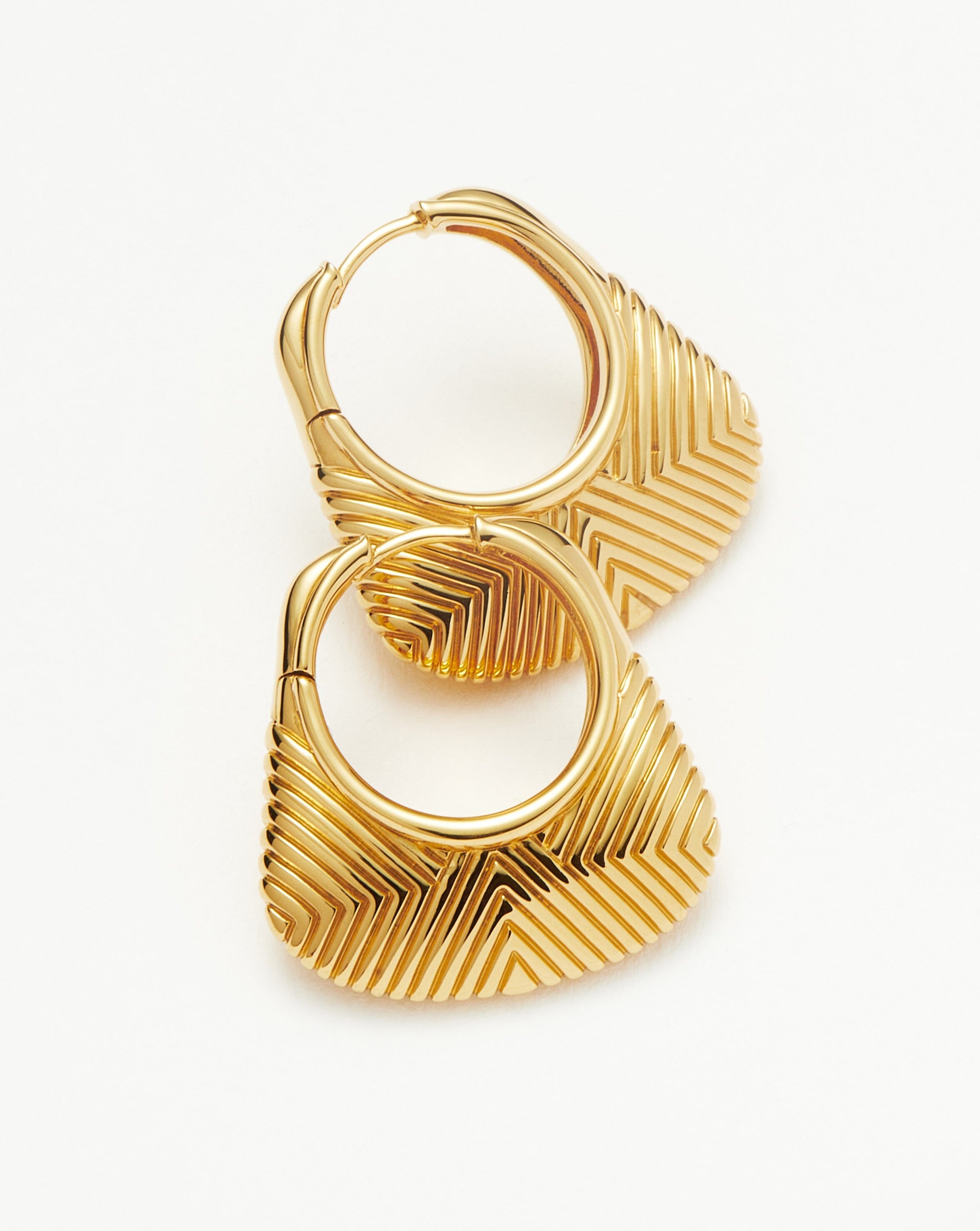 Hera Ridge Hoop Earrings | 18ct Gold Plated Earrings Missoma 