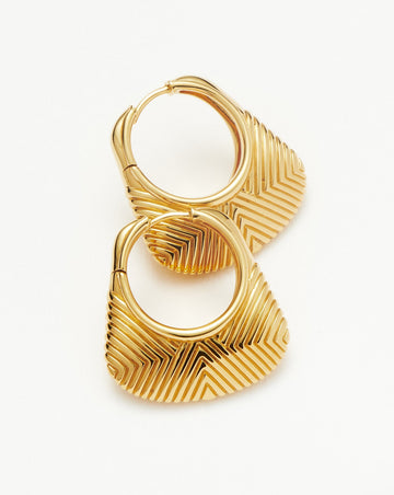Hera Ridge Hoop Earrings | 18ct Gold Plated Earrings Missoma 