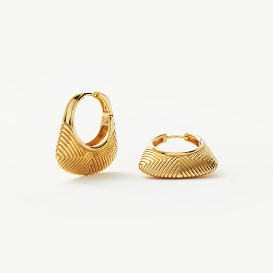 Hera Ridge Hoop Earrings | 18ct Gold Plated Earrings Missoma 