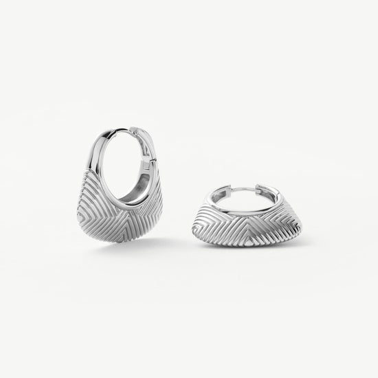 Hera Ridge Hoop Earrings | Silver Plated Earrings Missoma 
