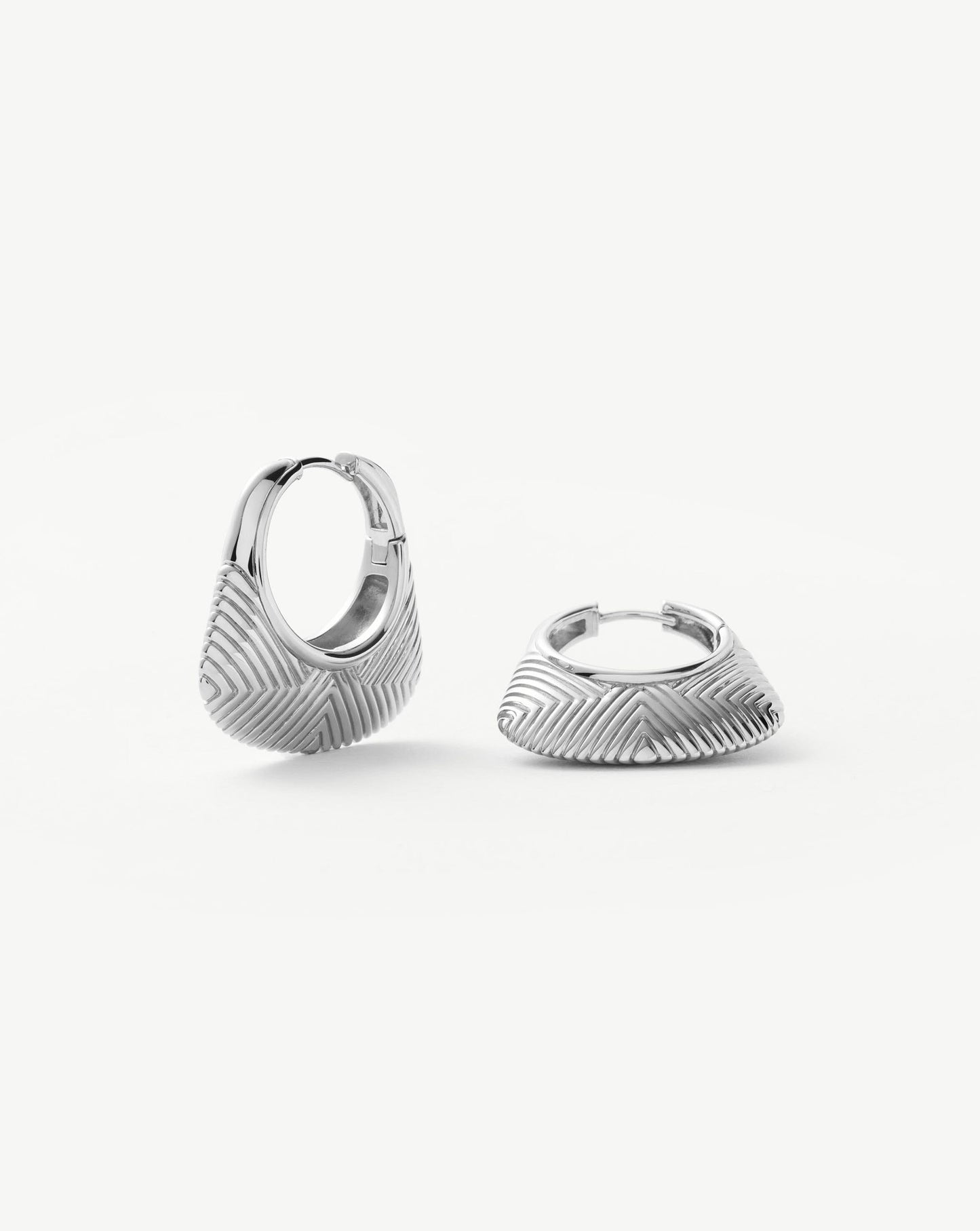 Hera Ridge Hoop Earrings | Silver Plated Earrings Missoma 