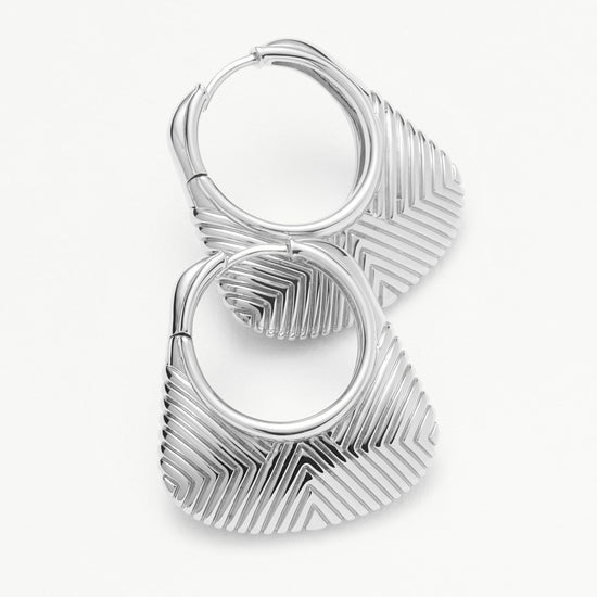 Hera Ridge Hoop Earrings | Silver Plated Earrings Missoma 