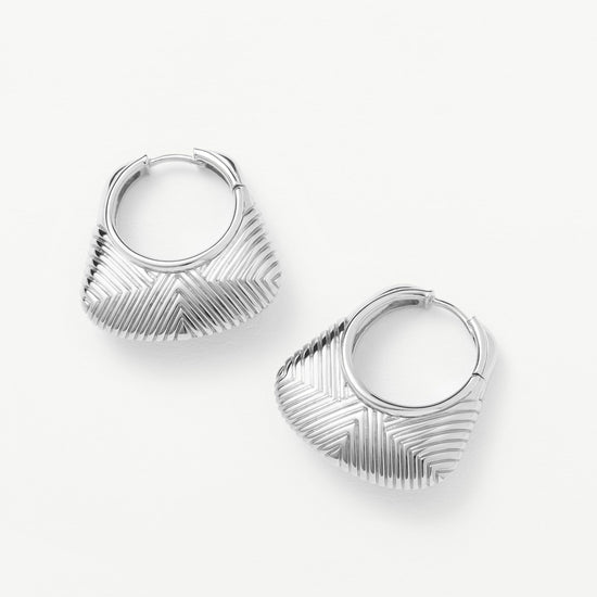 Hera Ridge Hoop Earrings | Silver Plated Earrings Missoma 
