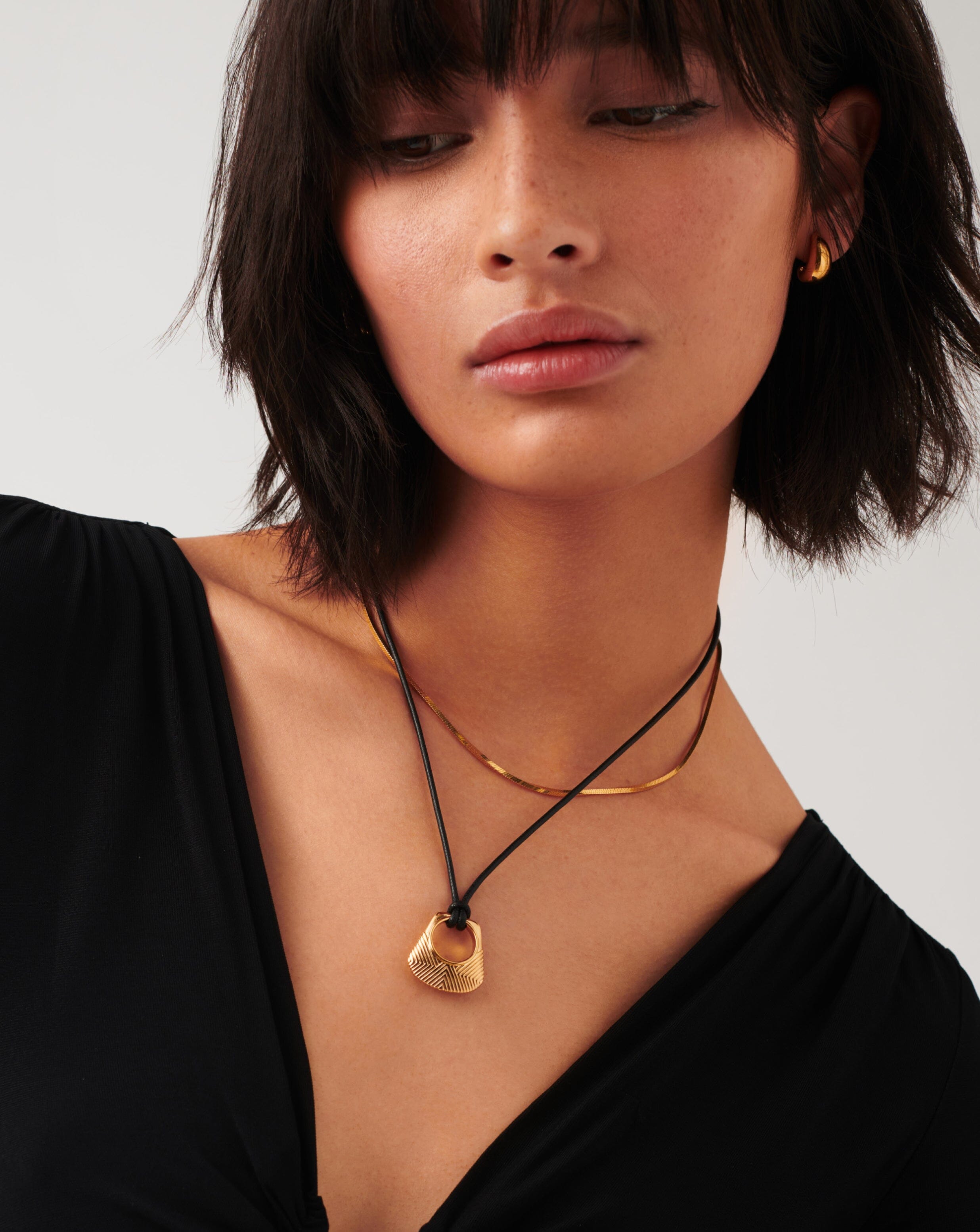 Hera Ridge Pendant Cord Necklace | 18ct Gold Plated Necklaces Missoma 