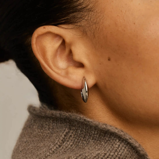 Hinged Small Hoop Earrings | Platinum Plated Earrings Missoma 