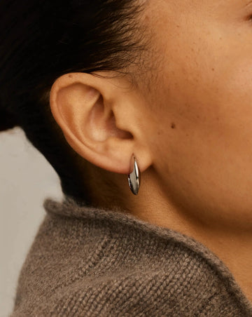 Hinged Small Hoop Earrings | Platinum Plated Earrings Missoma 