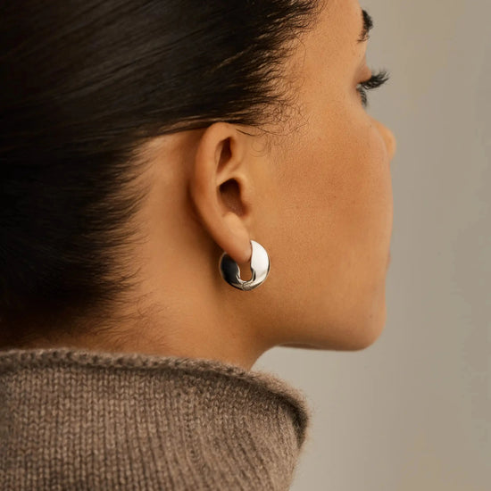 Hinged Small Hoop Earrings | Platinum Plated Earrings Missoma 