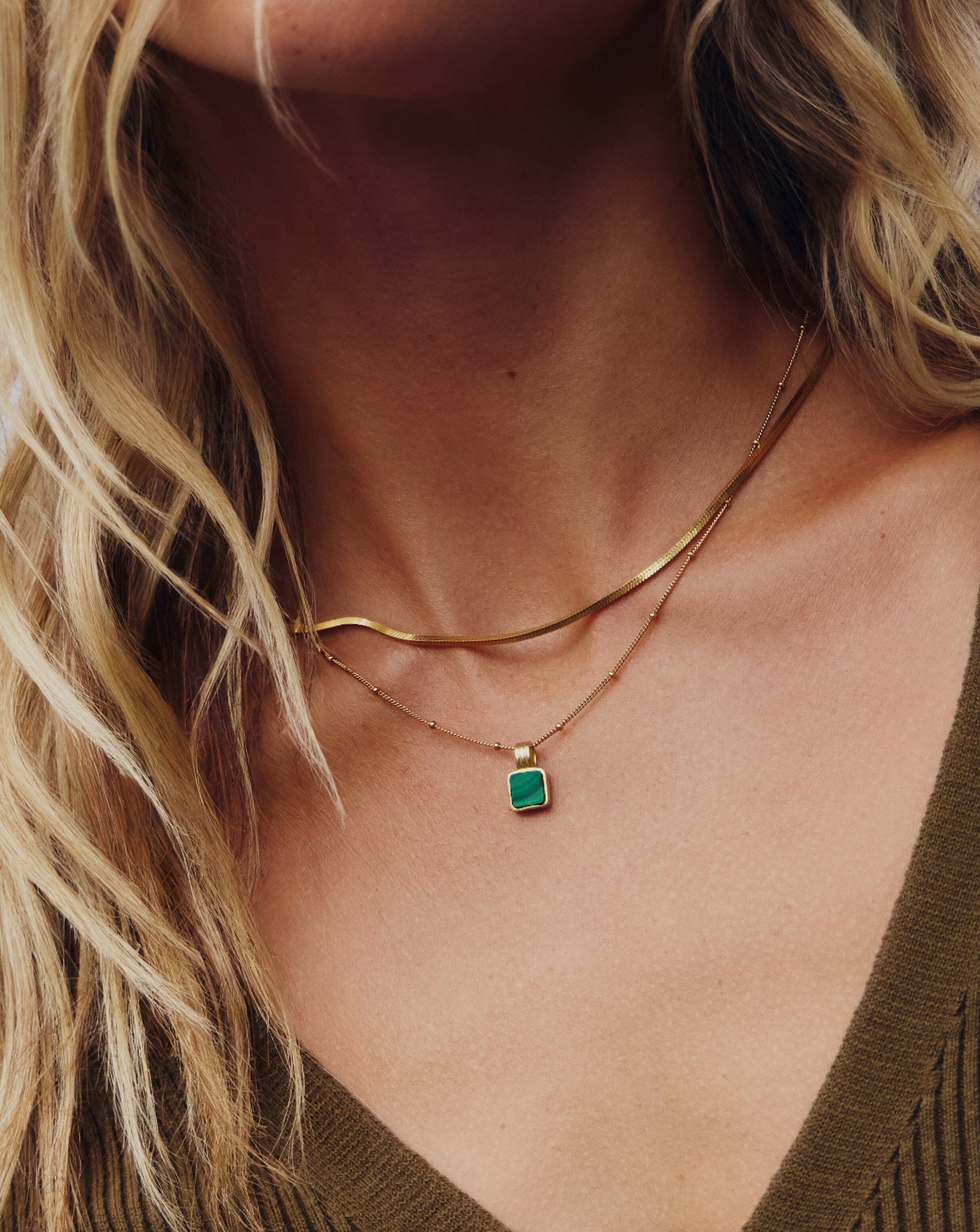 Iconic Lucy Williams Malachite Necklace Set | 18k Gold Vermeil/Malachite Necklaces Missoma 