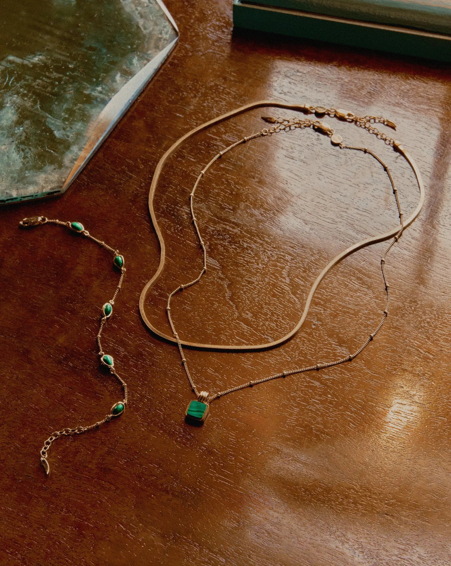 Iconic Lucy Williams Malachite Necklace Set | 18k Gold Vermeil/Malachite Necklaces Missoma 
