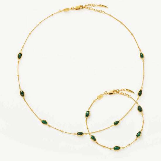 Iconic Magma Gemstone Choker & Bracelet Set | 18k Gold Vermeil/Malachite Bracelets Missoma 