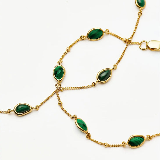 Iconic Magma Gemstone Choker & Bracelet Set | 18k Gold Vermeil/Malachite Bracelets Missoma 