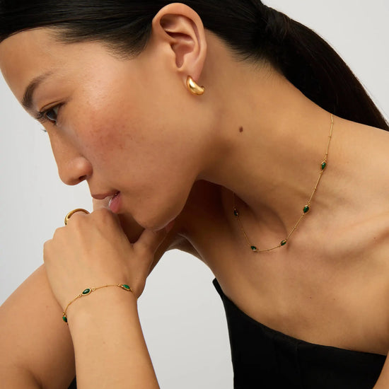 Iconic Magma Gemstone Choker & Bracelet Set | 18k Gold Vermeil/Malachite Bracelets Missoma 