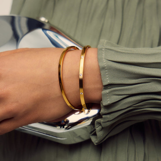 Interstellar Hinged Bangle | 18k Gold Vermeil/Cubic Zirconia Bracelets Missoma 