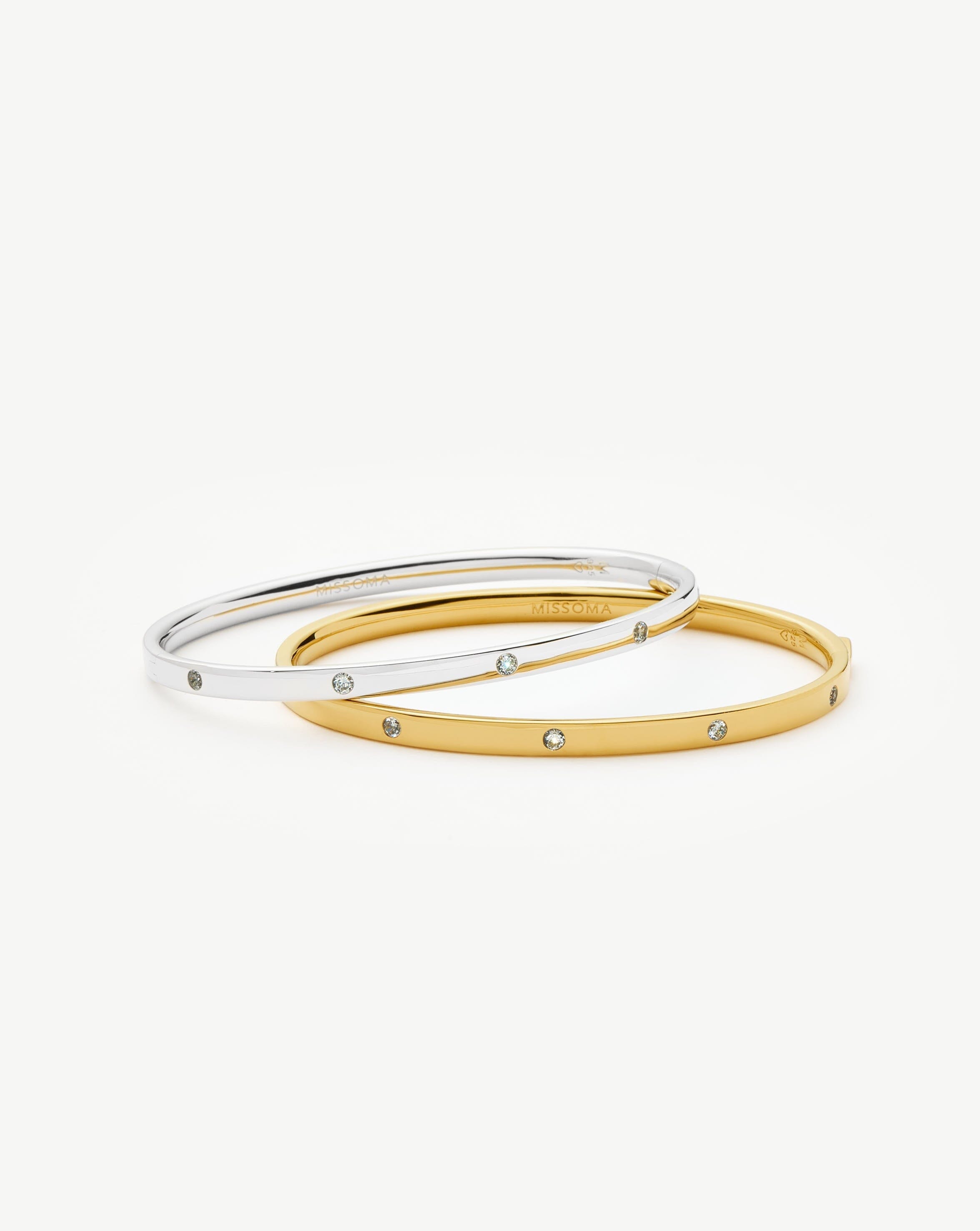 Interstellar Hinged Bangle | 18k Gold Vermeil/Cubic Zirconia Bracelets Missoma 