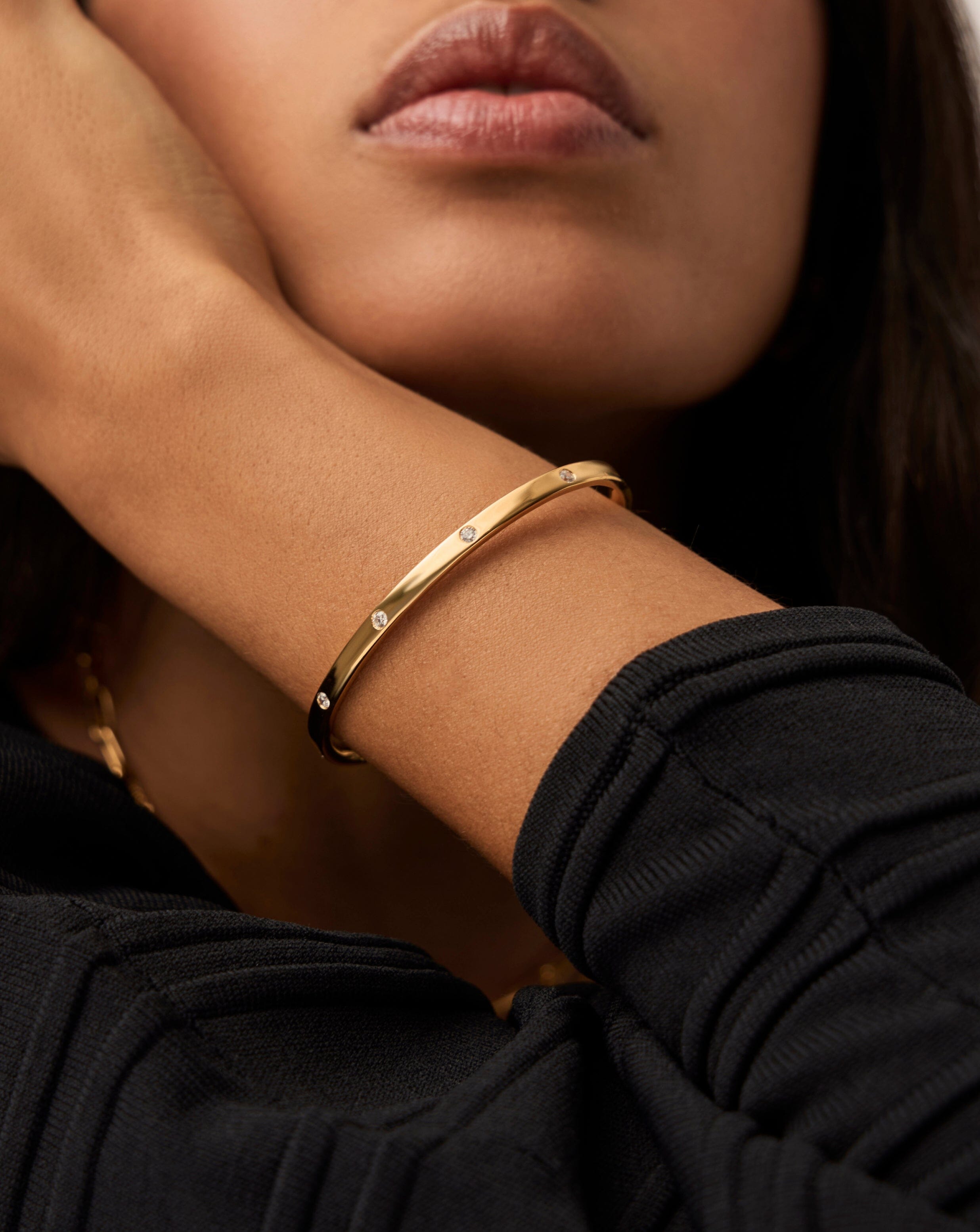 Interstellar Hinged Bangle | 18k Gold Vermeil/Cubic Zirconia Bracelets Missoma 