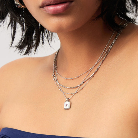 January Birthstone Necklace & Charm Earrings Set | Sterling Silver/Garnet Necklaces Missoma 