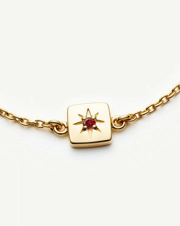 January Birthstone Slider Bracelet | 18k Gold Plated/Natural Garnet Bracelets Missoma 