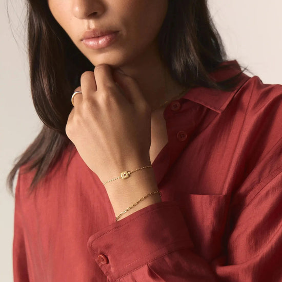 January Birthstone Slider Bracelet | 18k Gold Plated/Natural Garnet Bracelets Missoma 
