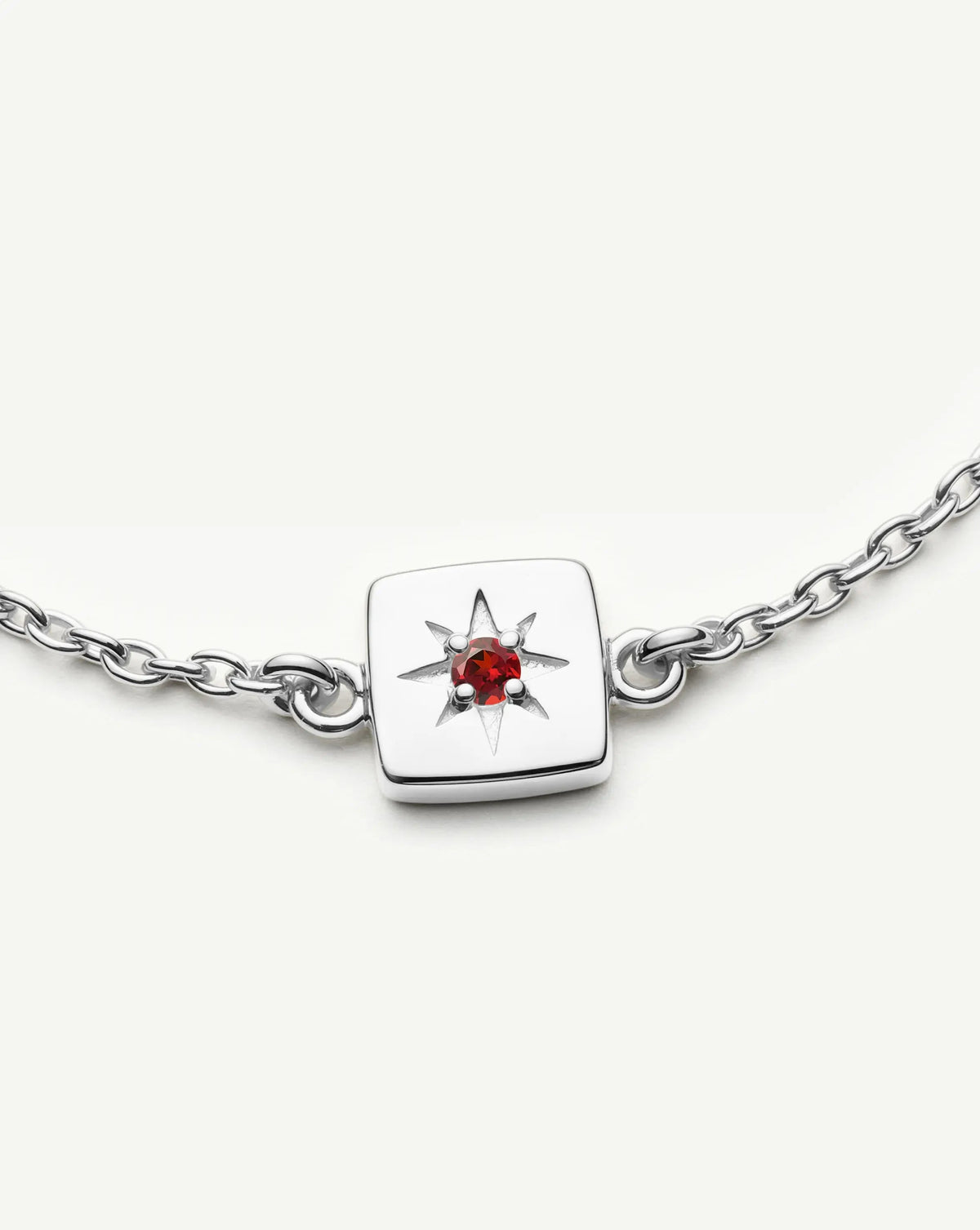 January Birthstone Slider Bracelet | Silver Plated/Natural Garnet Bracelets Missoma 