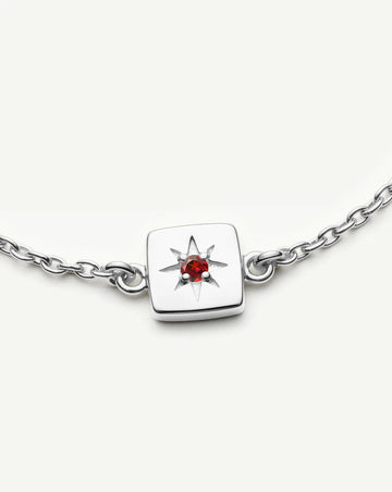 January Birthstone Slider Bracelet | Silver Plated/Natural Garnet Bracelets Missoma 