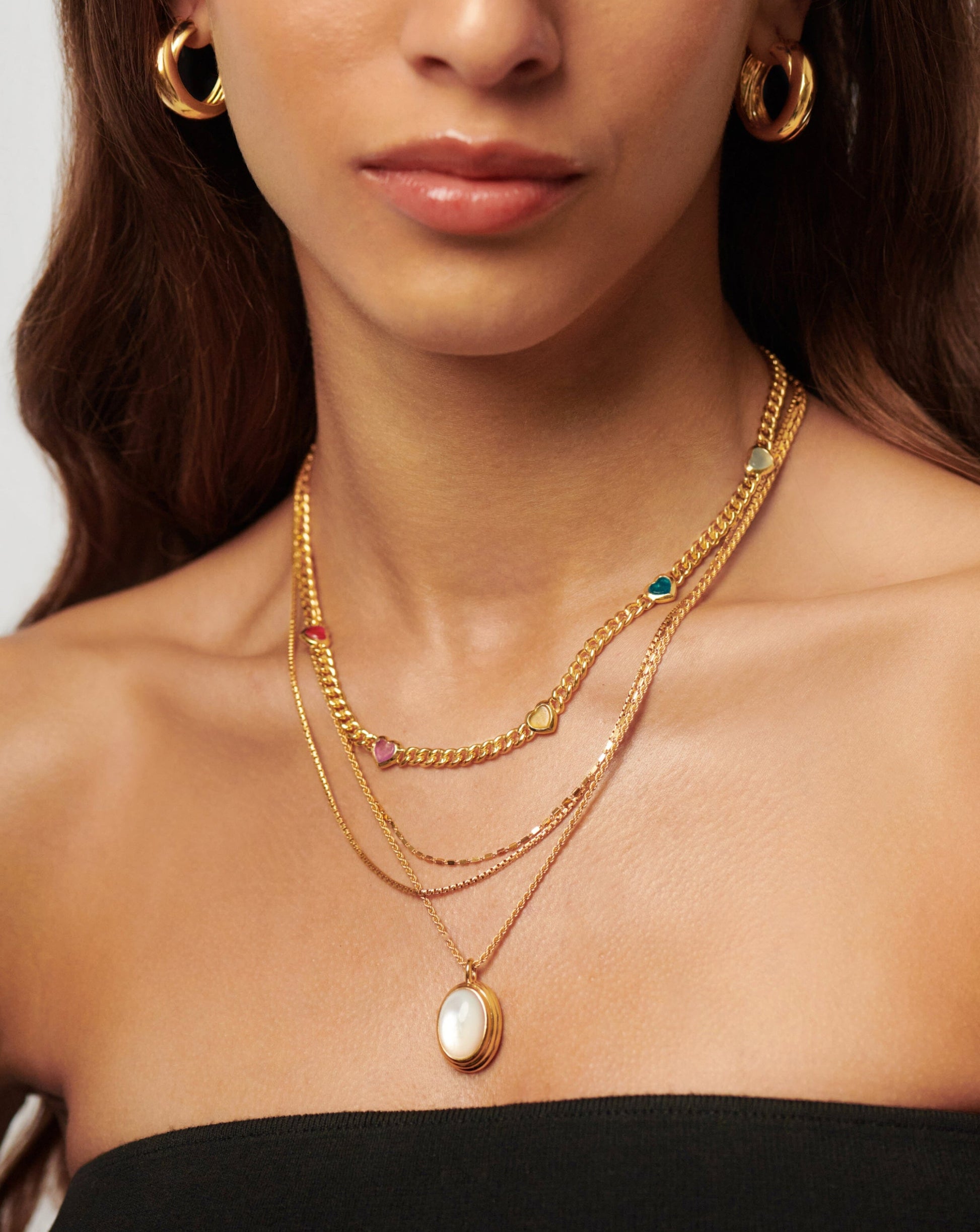 Jelly Heart Gemstone Charm Necklace | 18ct Gold Plated/Multi Quartz Necklaces Missoma 