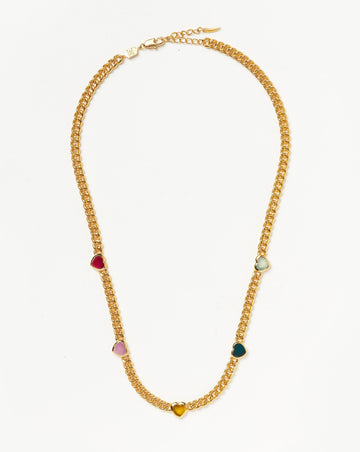 Jelly Heart Gemstone Charm Necklace | 18k Gold Plated/Multi Quartz Necklaces Missoma 