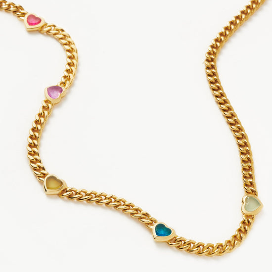 Jelly Heart Gemstone Charm Necklace | 18k Gold Plated/Multi Quartz Necklaces Missoma 