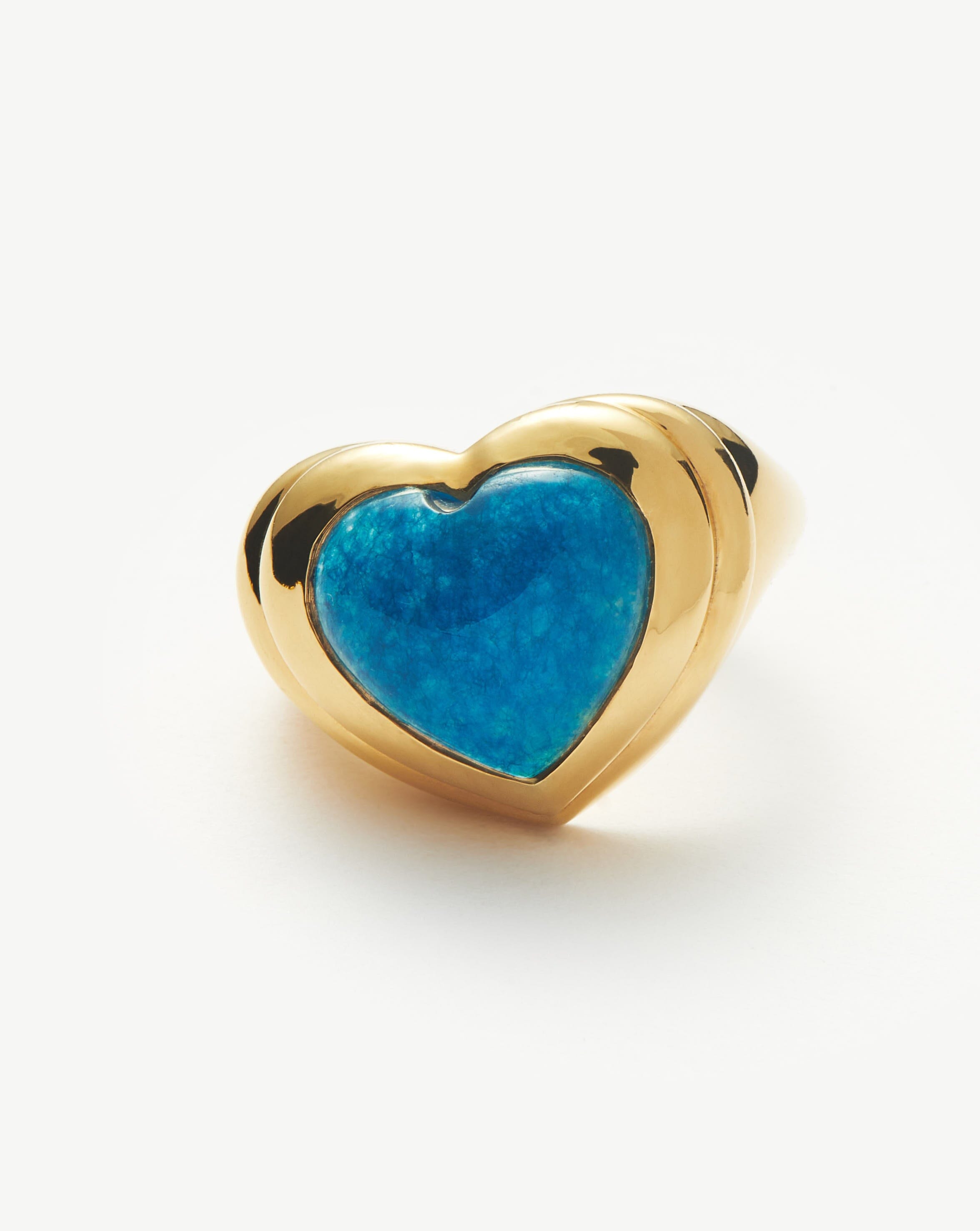Jelly Heart Gemstone Ring | 18ct Gold Plated/Blue Quartz Rings Missoma 