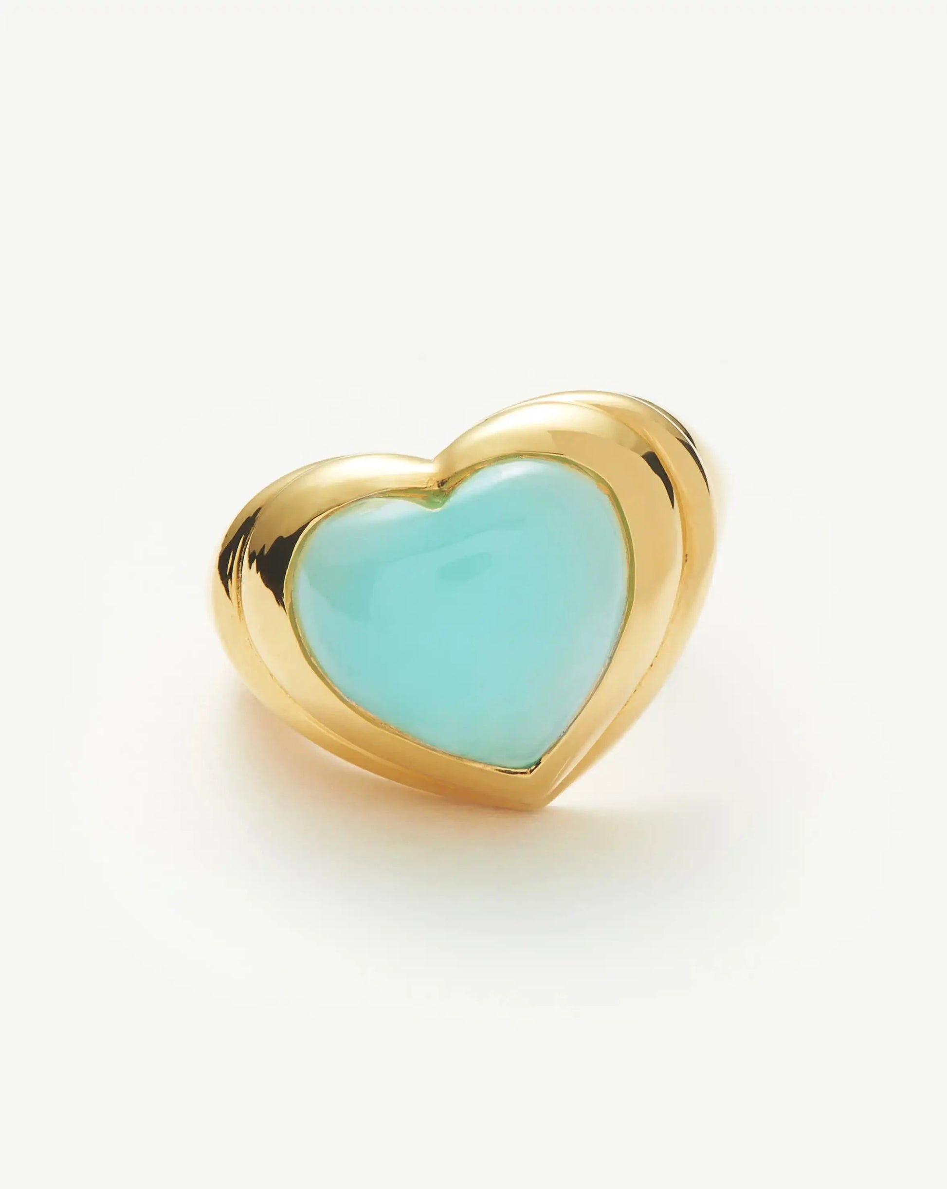 Jelly Heart Gemstone Ring | 18k Gold Plated/Aqua Chalcedony Rings Missoma 