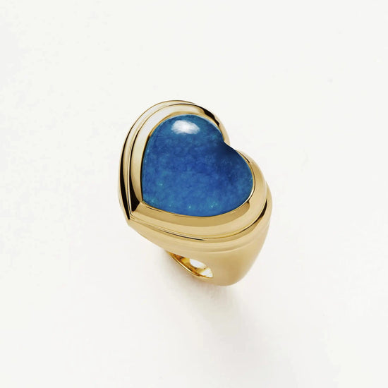Jelly Heart Gemstone Ring | 18k Gold Plated/Blue Quartz Rings Missoma 