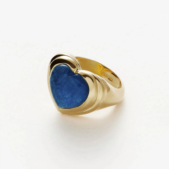 Jelly Heart Gemstone Ring | 18k Gold Plated/Blue Quartz Rings Missoma 