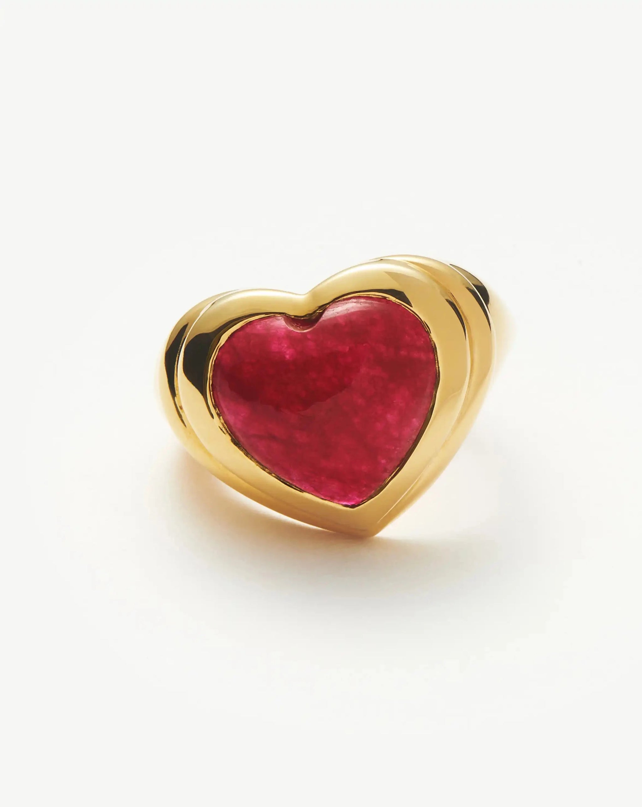 Jelly Heart Gemstone Ring | 18k Gold Plated/Pink Quartz Rings Missoma 