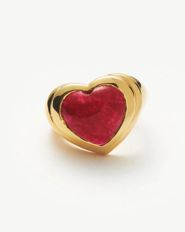 Jelly Heart Gemstone Ring | 18k Gold Plated/Pink Quartz Rings Missoma 
